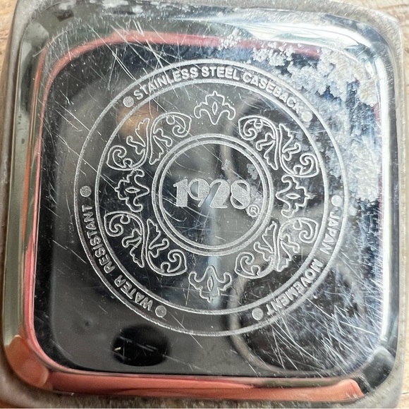 1928 ladies square dial black leather watch NEW BATTERY - Picture 6 of 9